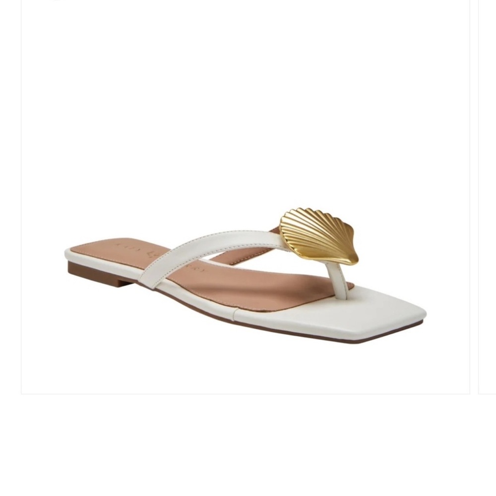 Katy Perry Collections White Sandals with Gold Shell